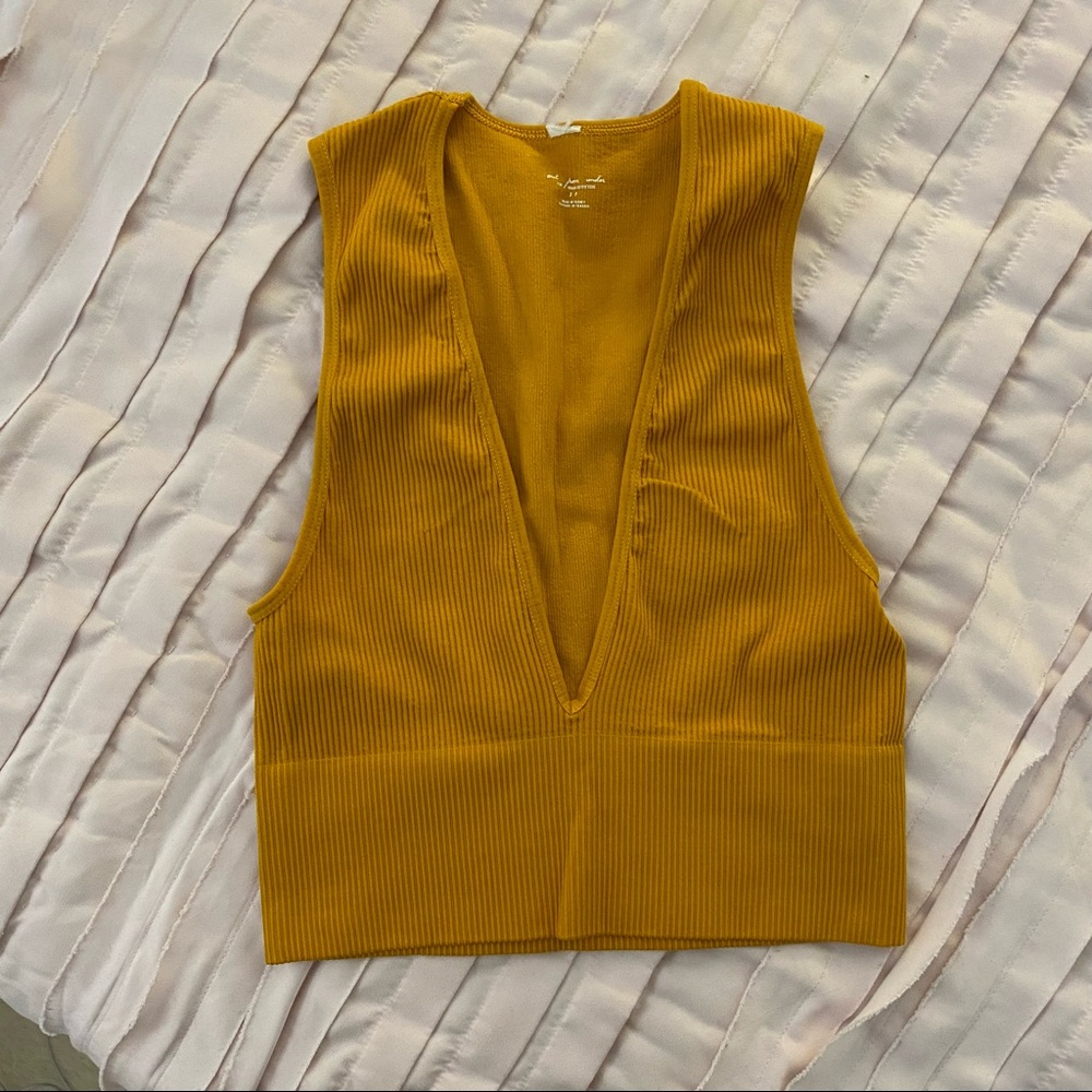 V Neckline Crop Top by Urban Outfitters